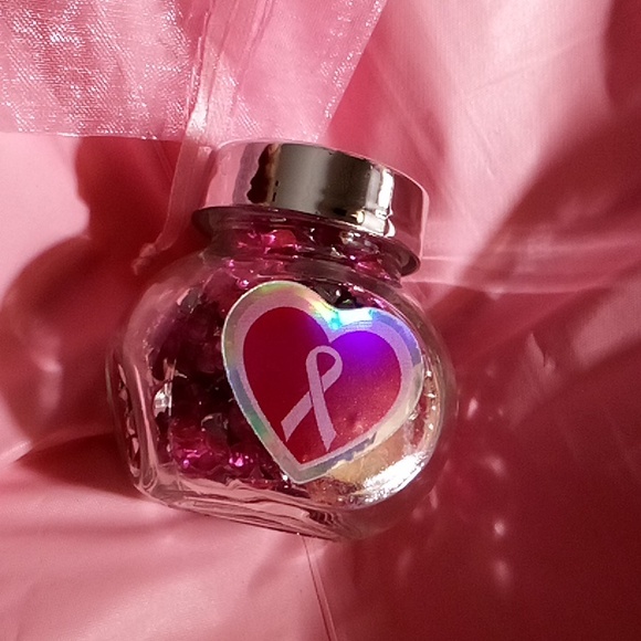 Breast Cancer Awareness Pink Rhinestones Gem 1.05 oz Keepsake Bottle Jar… - Picture 11 of 12